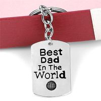 New Keychain Best Dad In The World Keyring Family Fathers Day Gifts Men Jewelry Daddy Presents Mens Car Key Charm Pendant