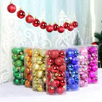 Party Dekoration Juldekorationer Bollar Hängande Xmas Tree Ornaments Pendants Glitter Bauble Year Decor Gift