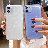 Candy Color Glitter Transparent Phone Case For iPhone 11 12 Pro 12 Mini X XR XS Max SE 2020 7 8 Plus 6 6s Soft Silicone Cover Y211126
