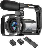 Видеокамера видеокамера 4K 60FPS Ультра HD цифровая Wi-Fi камера 48MP 3-дюймовый сенсорный экран ночное видение 16x цифровой зум-рекордер с внешним микрофоном, дистанционным управлением