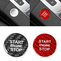Für Audi A3 A4 A5 A6 C5 C6 Q5 Q7 S3 S6 S7 CO Motor Motor Start Stop Switch Button Cover Black / Red Echt Carbon Faser Dekoration
