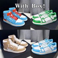 Skel-Top Sneakers Merhaba Düşük Bandana Tasarımcı Rahat Ayakkabılar Deri Kemikler Erkekler Kadınlar Basketbol Ayakkabı Aplike Üst Ayak BOYUTU