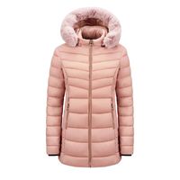 Kadın Aşağı Parkas Soğuk Koruma Kış Coat Giysi Ceketler Ultralight Kalın Sıcak Rüzgar Geçirmez Pembe