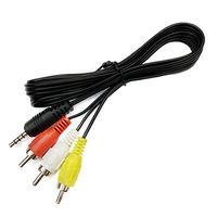 3.5mm Jack Plug Male to 3RCA Adapter Audio Aux Cable Video AV Cord for DVD Player Recorder HiFi VCR TV Stereo about 100cm a58