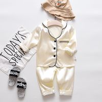 Sleepwear Roupas para crianças bebê meninos manga longa tops sólidos + calças pijamas sleepwear macio sentimento doce roupa de sono y81 193 y2