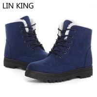 Buty Lin King Big Size 44 Kobiety Zima Krótki Ciepły Pluszowy Snow Faux Suede Kostki Botas do Samiców Bawełniane Wyściełane buty1