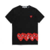 COM En İyi Kalite Des Garcons Farklılık Kalp Baskı T-shirt Siyah İstemi Kararı F / S