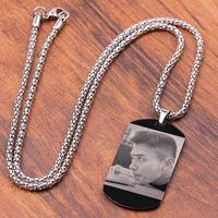 Benutzerdefinierte Foto-Namensschild Necklac Personalisierte Stainls Stahl Anhänger Halskette für Frauen Männer Schmuck