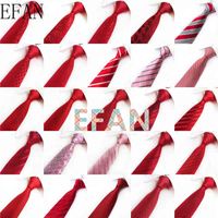 Red Pink Groom Ties % Silk Classic Paisley Men's Ties for Wedding Necktie Luxury Plaid Striped Flower Customize Neck Ties G220312