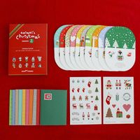 Greeting Cards 1Set Christmas Decorations Animal Pattern Three-dimensional Card DIY Holiday Party Invitation Supplies
