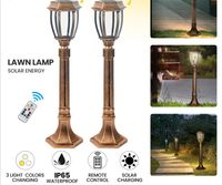 Novelty Lighting solar led lawn lamp 3 colors adjustable with remote control garden light lights IP65