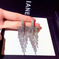 Design Crystal Long Tassel Dangle Earrings for Women S925 St...