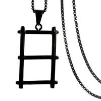 Hanger kettingen party unisex ketting vierkant ladder roestvrij stalen cadeau voor -vriend trendy mannen vrouwen sieraden P435