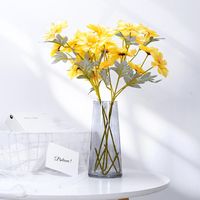 Flores decorativas guirnaldas artificiales gerbera seco mesa de comedor decoración pequeña margarita sol ramo de sol falso sala de estar DIY