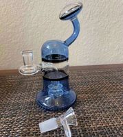 7. 6 Inches Assorted Color Blue Percolator Glass Water Bong P...