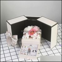 Packaging & Display Jewelry Pouches, Bags Wrap Gift Case Box Foldable Flower Living Room Wedding Portable Beautif With The Bag Drop Delivery
