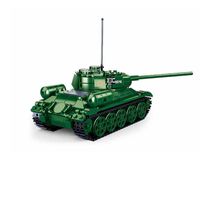 WW2 Askeri Serisi Dünya Savaşı II Sovyet T-34/85 Orta Tank DIY Modeli Asker Swat Yapı Taşları Tuğla Oyuncaklar Noel Hediyeleri Y0808