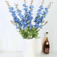 1 pçs / lote 67 / 80cm Flores artificiais Delphinium flor filial Folha falsa para casamento casa decorativa jacinto seda flor