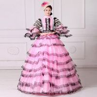 カジュアルドレスピンクケーキ中世のガウンビクトリア朝の劇場のドレスPricess Ball Gown Elegance Queen
