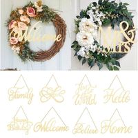 Party Decoration 1Pcs Hello Wood Sign Door Decor Letters LOVE MR&MRS Wooden Pendant For Home Wedding Birthday Wreath Words Craft