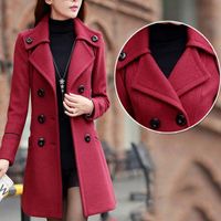 Женщины женские пальто осень зима мода женские пальто повседневные винтажные куртки с длинным рукавом пиджак ванна женский элегантный красный