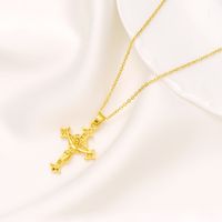 9k giallo fine oro Gesù crocifisso croce pendente a ciondolo collegamento catena collana nuovo regalo da uomo da donna