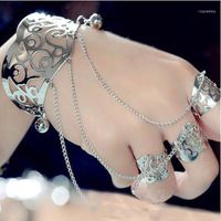 Multilayer Tassel Slave Bracelet Bangle Finger Ring Harness Hand Chain Jewelry1