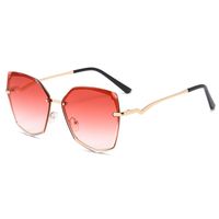 Cadres de lunettes de soleil à la mode 21 Femmes sans chasse Grand Cadre Cadre Coup de Coupe Visage rond anti-ultraviolet
