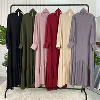 Ramadan Dress Modest Vestidos De Mujer Turkey Kaftan Islam Clothing Abaya Dubai Muslim For Women Hijab Caftan Arabic Maxi Robe