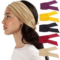Frauen verknotet Kreuz Stretch Breites Stirnband Sport Yoga Headwrap Haarband Turban Head Band Damen Haarschmuck
