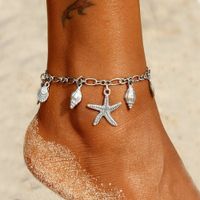 Anklets pendentes mulheres bohemian shell braceletes na perna verão praia praia jóias