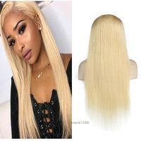 Brazilian Honey Blonde Lace Front Human Hair Wigs For Black Women 613# Honey Blonde Straight Full Lace Human Hair Wigs With Baby Hair