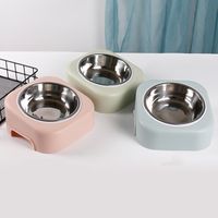 Stainless Steel Dog Bowls Pet Cat Puppy Feeding Water Bowl with Plastic Frame Pet Food Bowl for Dogs