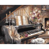 tapb Zero Basis DIY Painting By Numbers Hand Painted Oil Painting Piano Picture Colouring Custom Photo Wall Decor
