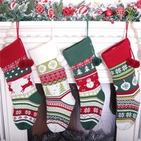 Décorations de Noël Chaussettes Tricotés Cheminée Arbre Spendu Tensible Décoration Enfants Cadeaux