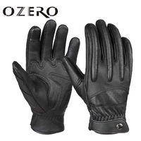 OZERO Mens Touch Screen Gloves Leather Motorcycle Glove Outdoor sport Full Finger Cycling Mountain Bicycle Guantes Moto Gloves 220110