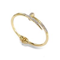 Nail Bracelets Women 18k Gold Plated Love Bangle Full Diamond Bracelet Jewelry For Lover Gift no box