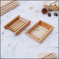 Soap Dishes Bathroom Accessories Bath Home & Garden Bamboo Holder Household El Toilet Square Soaps Dish Natural Originality Shower Room 5 26