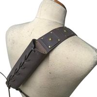 Supporto posteriore Supporto Medioevo Retro Sword Shoulder Sheath Portabicchieri per adulti Uomo Guerriero Costume Rapier Pelle Fibbia in pelle Holster