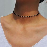 Fashion Jewelry Woman Simple Black White Beads Initial Necklace Handmade Choker for Making Xl984