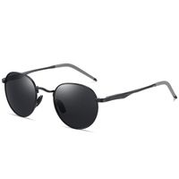 Óculos de sol retrô polarizado sol redondo óculos de sol homens espelho UV400 reflexivo de alumínio magnésio designer A553