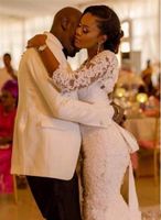 Maniche lunghe in pizzo sirena abito da sposa abiti da sposa per donne 2022 novità sposa taglie taglie nigeriane afro africana Robe de Soriee