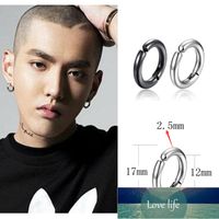 Neue einfache Edelstahl Kein Piercing Ohr Kreis Ohrringe für Frauen Männer Gold / Stahl / Schwarz Farbe Gefälschte Ohrringe Beliebte Schmuck