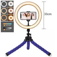 Flaş Kafaları 12 inç LED Halka Işık ile 16/20 cm Tripod Pooty Studio Selfie Tik Tok Makyaj Video Canlı Telefon Standı