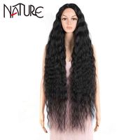 Nature Loose Wave Hair Synthetic Lace Wig High Temperature Fiber 38 Inch Ombre Blonde Super Long Wavy Hair Wigs For Black Women 220121