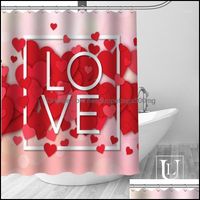 Shower Curtains Bathroom Aessories Bath Home & Garden Big Sale Custom Love Romance Modern Curtain With Hooks Waterproof Polyester Fabric Val