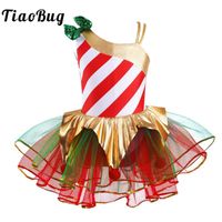 Сценическая одежда малыша девочки блестки рождественские костюм полосатый балет туту гимнастика леотарное платье фигурное катание на коньках комбинезон вечеринка одежда