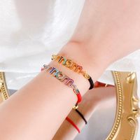 Charm Bracelets JUWANG Fashion Vintage MOM Bracelet Jewelry Cubic Zirconia Pull-out Adjust Rope Chain For Mother's Day Gifts