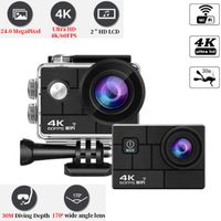 Spor Aksiyon Video Kameralar Ultra HD 4K60FPS 24MP WiFi 20Quot170D Sualtı 30m Kask Vedio Go Sport Pro Antishake Suppor4227199
