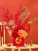 Fleurs décoratives couronnes de mariage bénédiction bontrage fortune fruit simulation fleur décoration année ouvre la salle d'ouverture